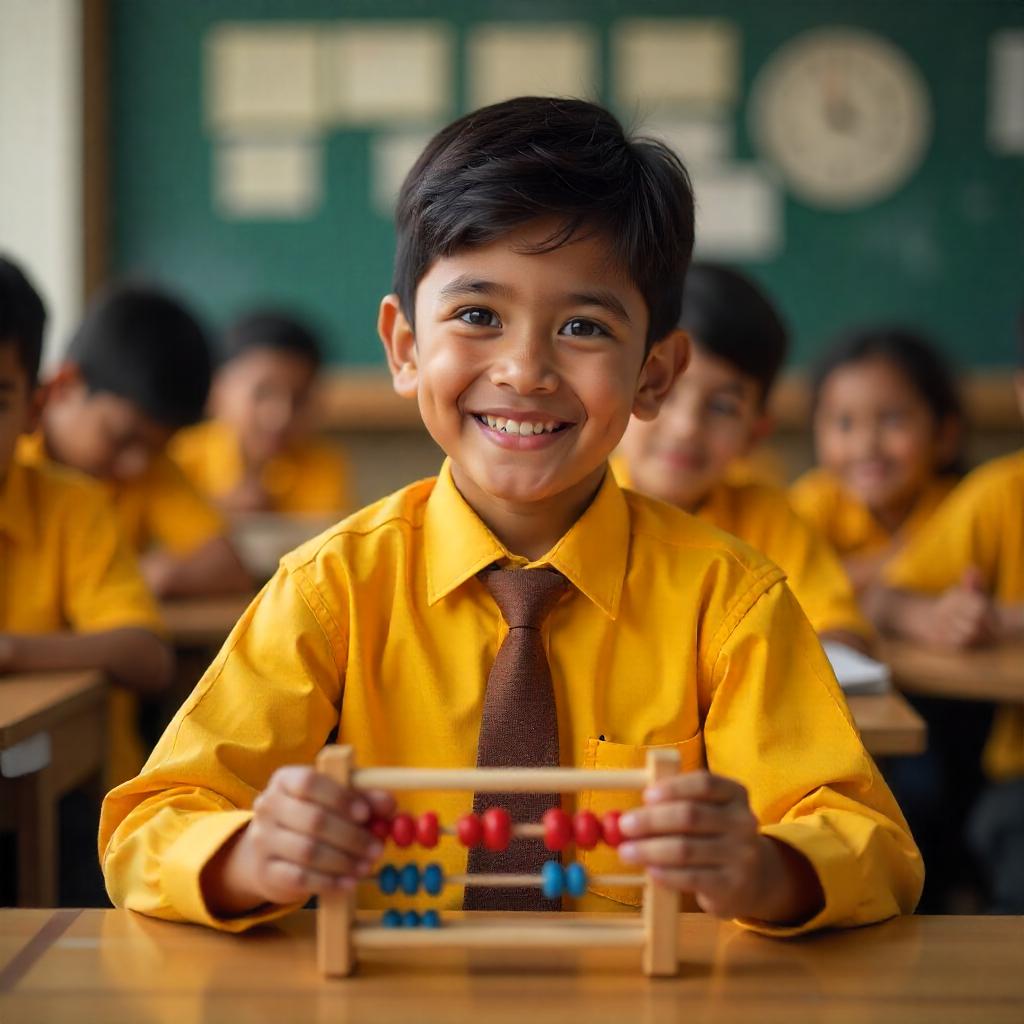 Child learning mathematics