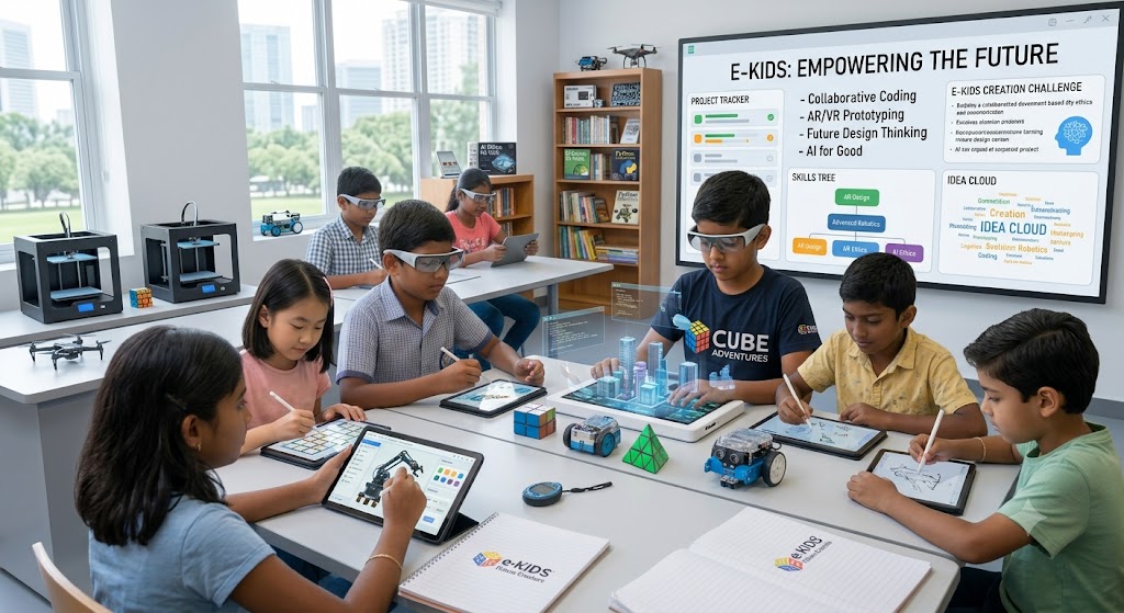 Young child learning computer skills