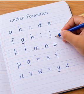 Child practicing letter formation