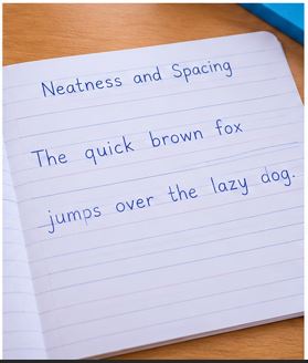 Neat handwriting with proper spacing