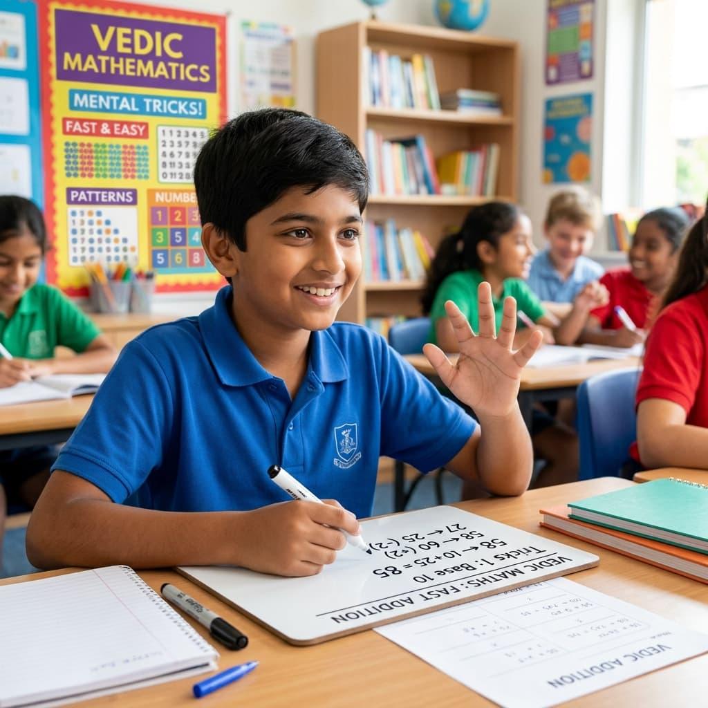 Student learning Vedic Maths